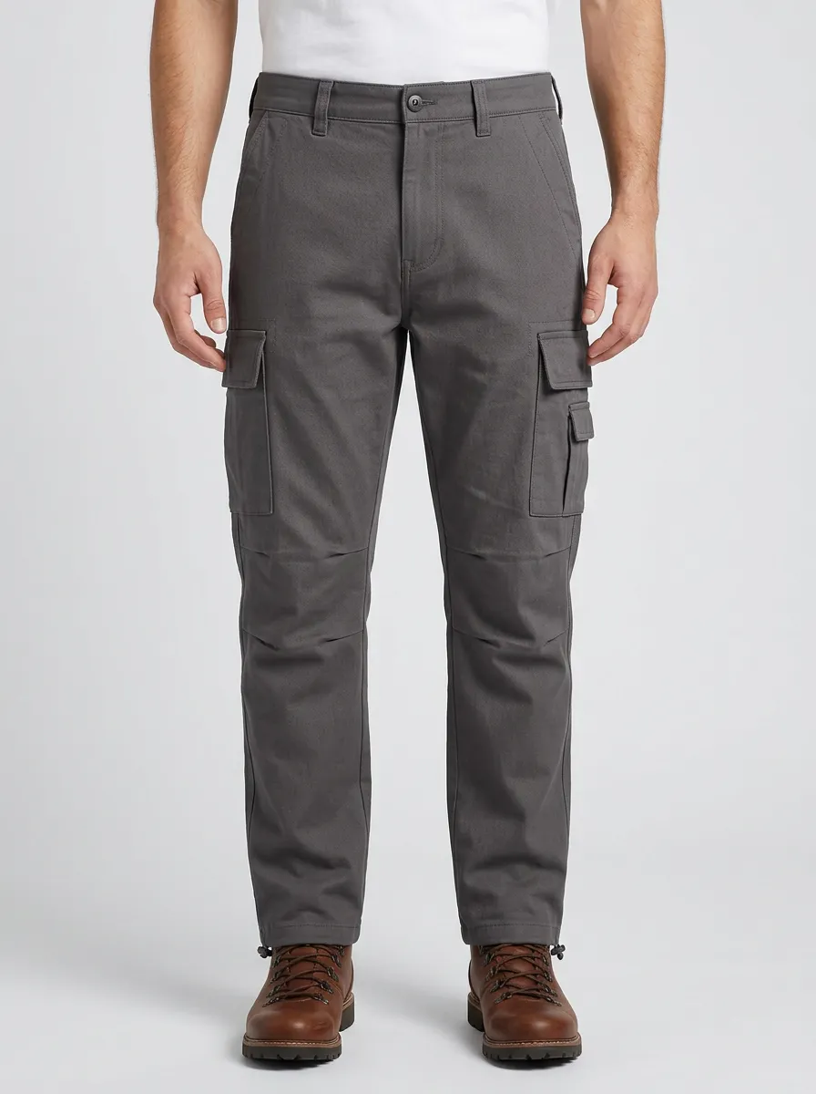 Men's Casual Outdoor Grey Multi-Pocket Cargo Pants