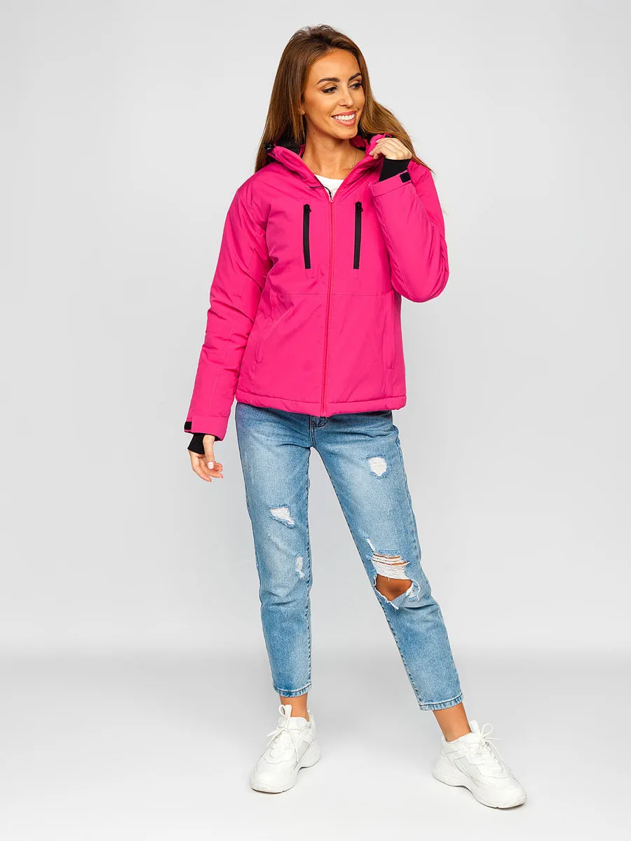 Pink women's winter ski jacket