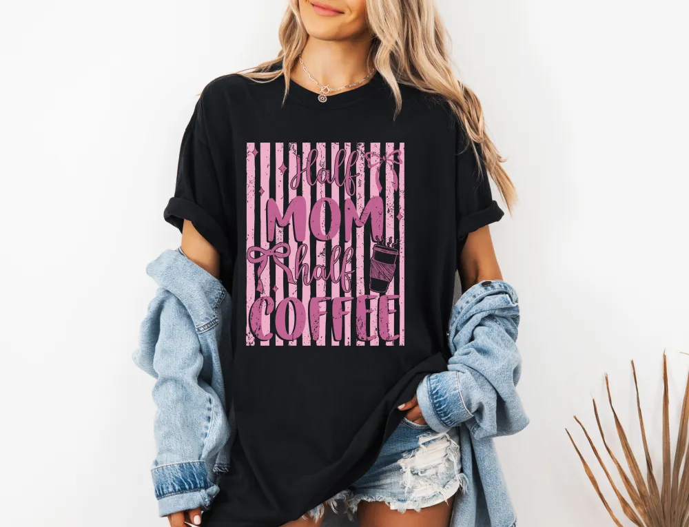 Mom Coffee Graphic Garment Dyed Tee