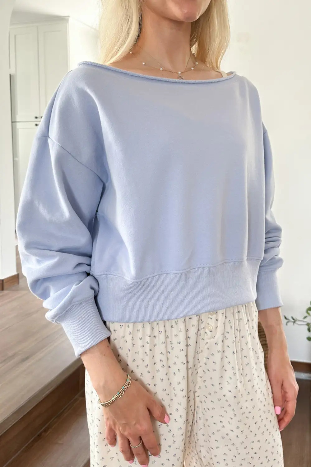 Draped Relaxed Soft Sweatshirt