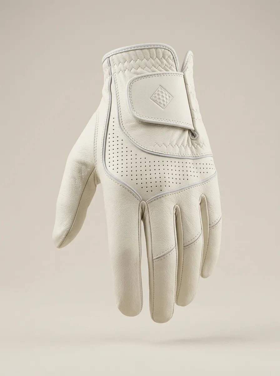 Performance Embossed Diamond-Pattern Leather Golf Glove
