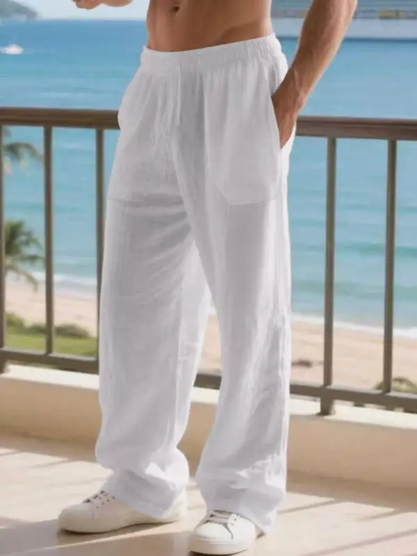 Men's Full Size Casual Loose Linen Pants Plus