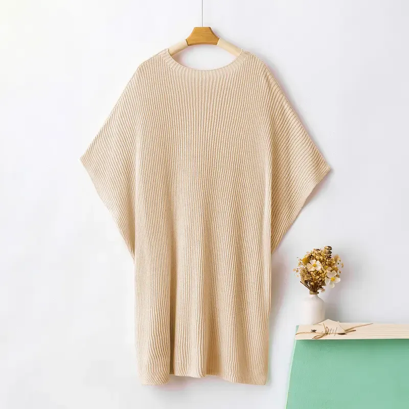 🔥Hot Sale💥 - Women's Round Neck Batwing Short Sleeve Loose Knit Top