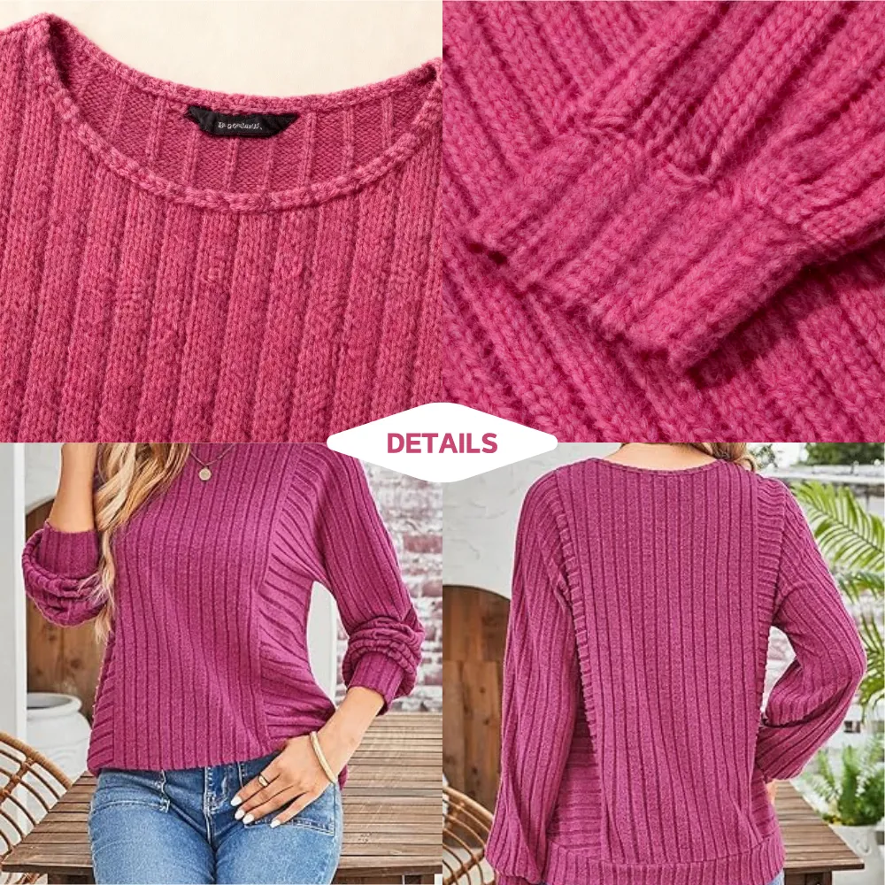 Women's Soft Long Sleeve Crewneck Shirts Fall Casual Loose Fit
