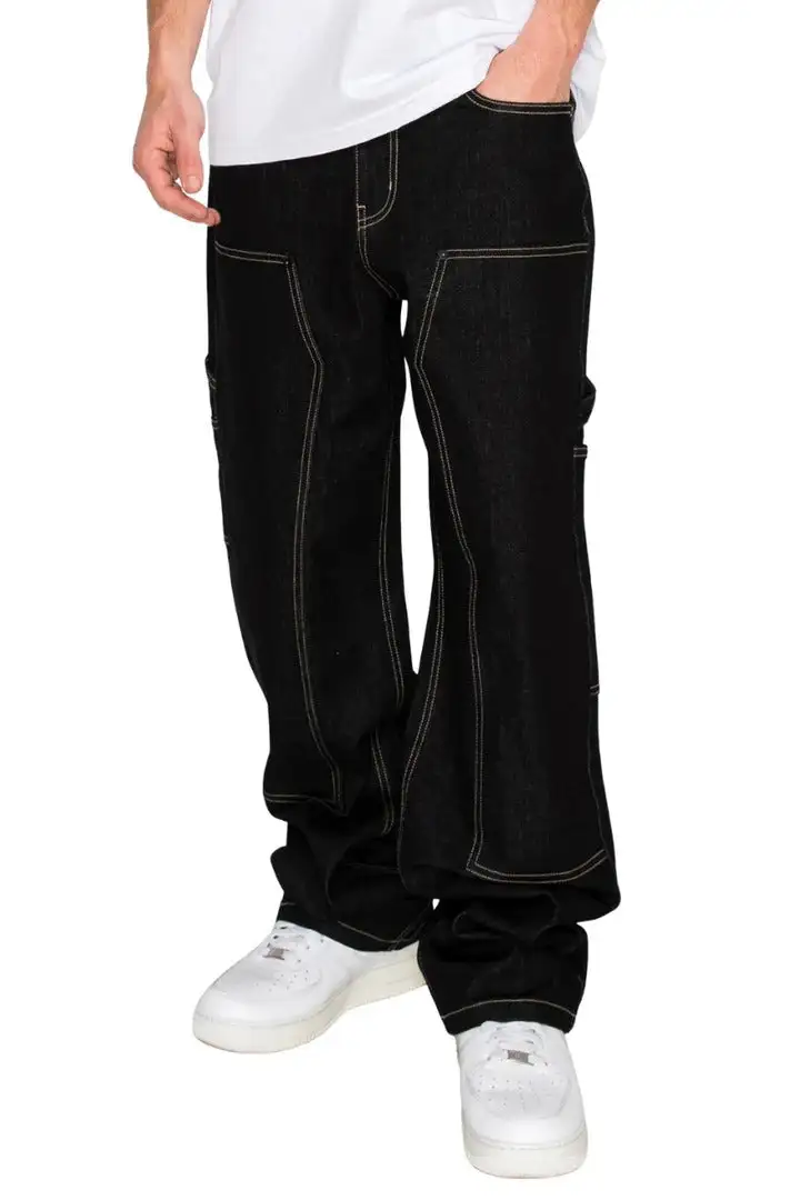 Men's Raw Denim Baggy Fit Carpenter Jeans
