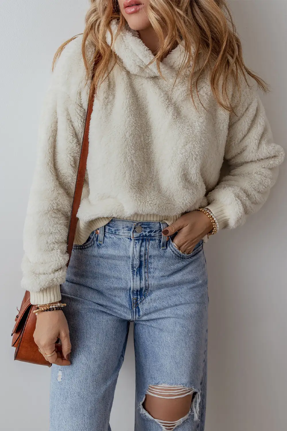 Ribbed Contrast Trim Hoodie