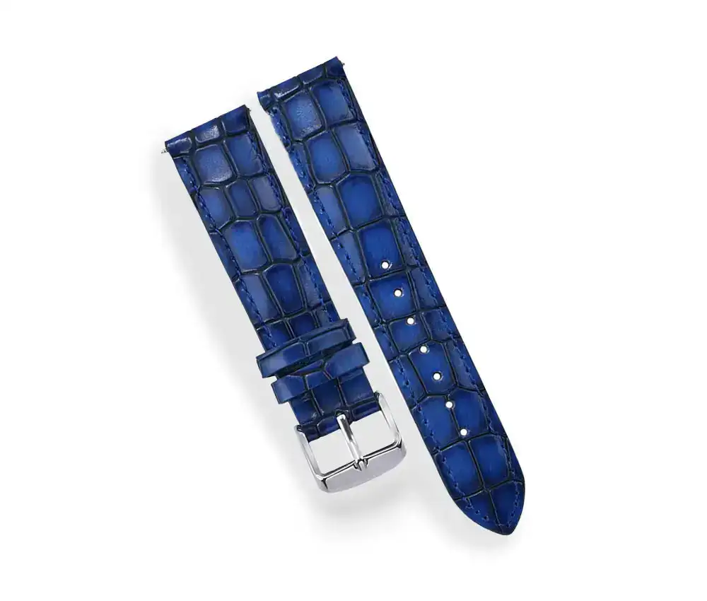 Quick-Release Crocodile-Grain Leather Watch Strap