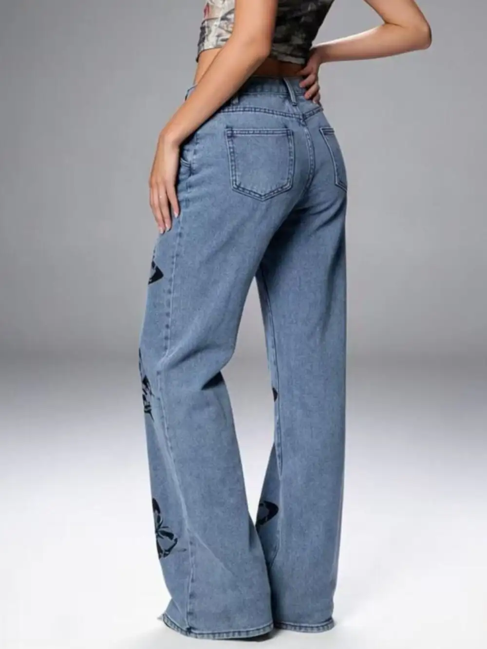 Clean High Waist Wide Leg Denim Jeans