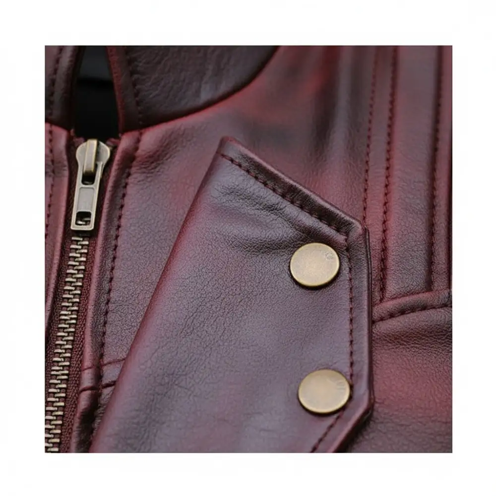 Contemporary Leather Biker Motorcycle Jacket