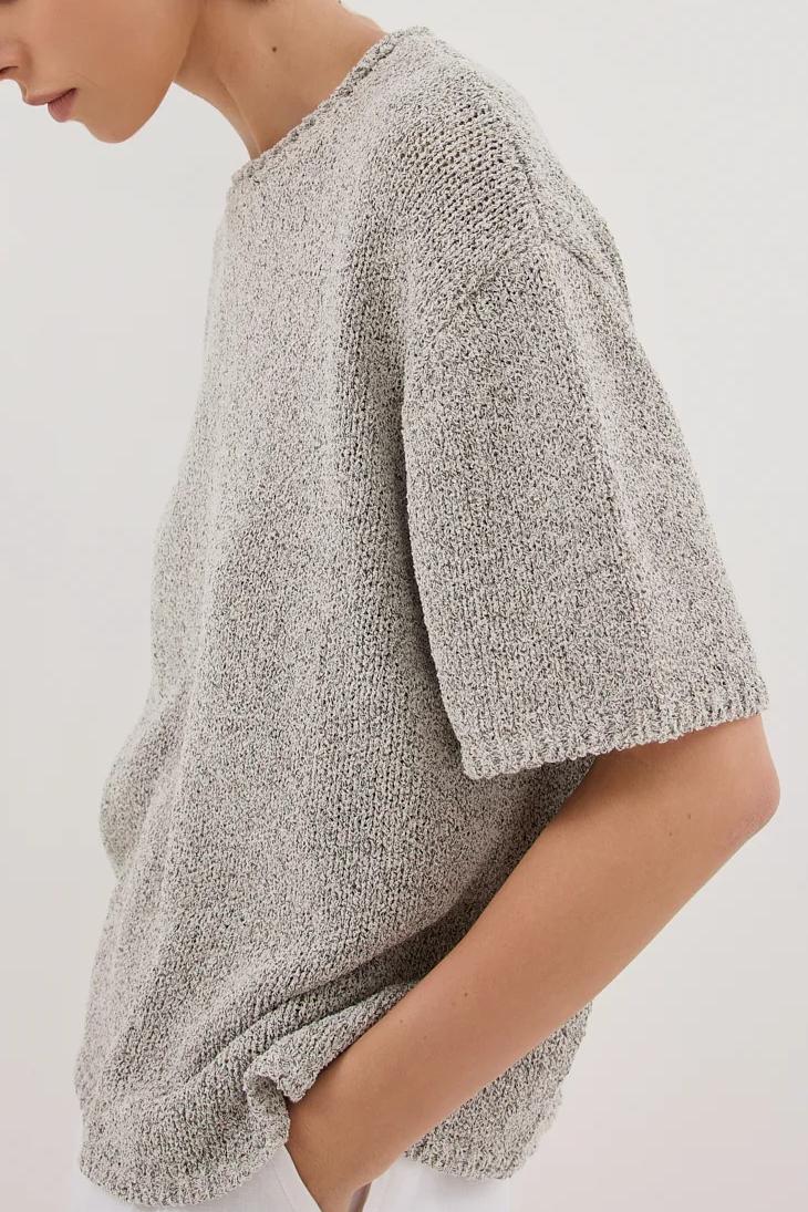 SILVER MARLE BOXY KNIT TEE