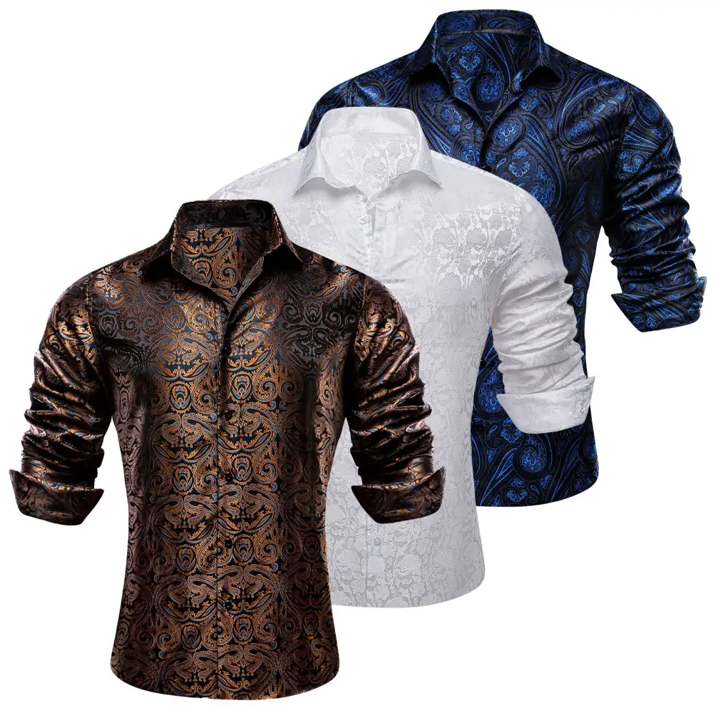 Paisley Floral Silk Dress Shirt