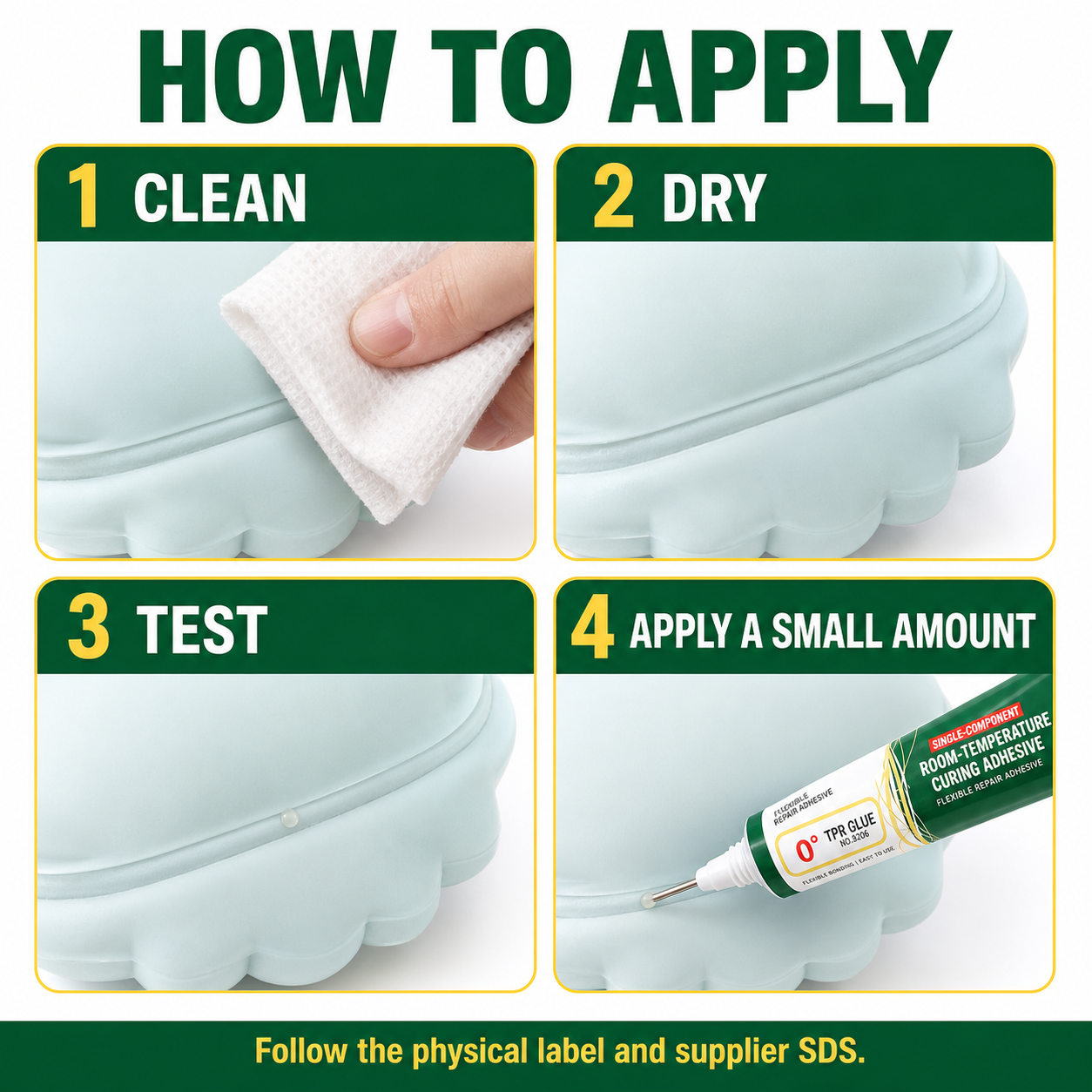 20 mL Flexible Repair Adhesive - 1, 2, 3, 5 or 10 Tubes - Clean, Dry, Test, Apply