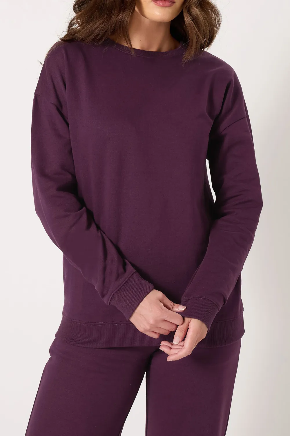 Round Neck Drawstring Hoodie