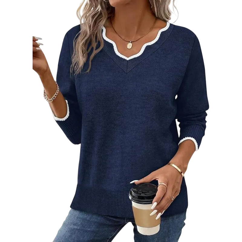 Women's Soft V-Neck Pullover Sweater