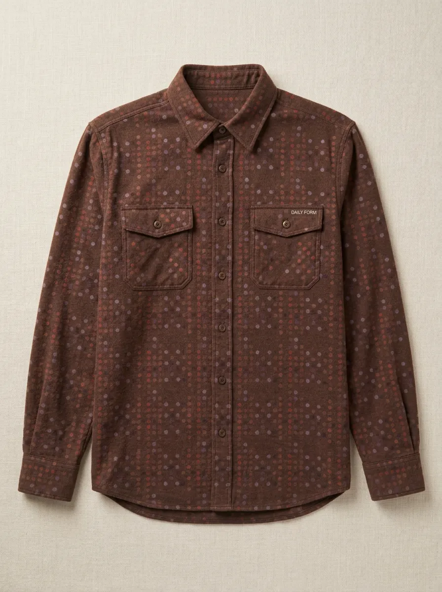 Polka-Dot Long-Sleeve Men's Long-Sleeve Shirt