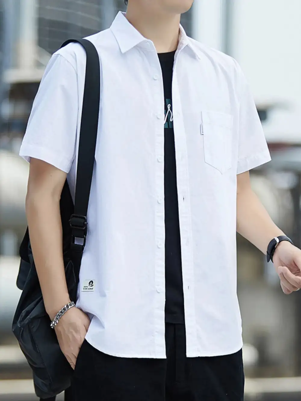 Wardrobe-Ready Short-Sleeve Button-Up Shirt