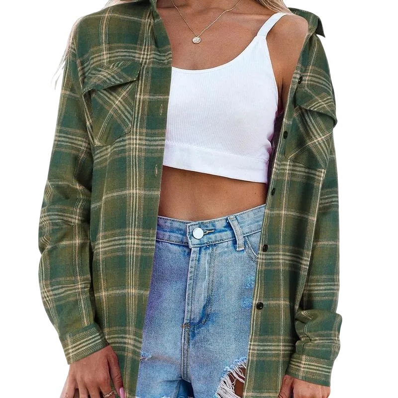 Women‘s Plaid Flannel Shirt