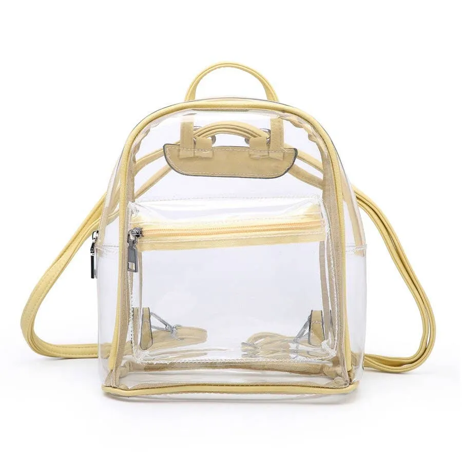 Zippered Transparent Casual Backpack
