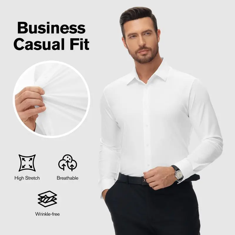 🔥Last Day 49% Off - Men's Stain Sheild Dress Shirts Shirts Long Sleeve Button Down Shirt