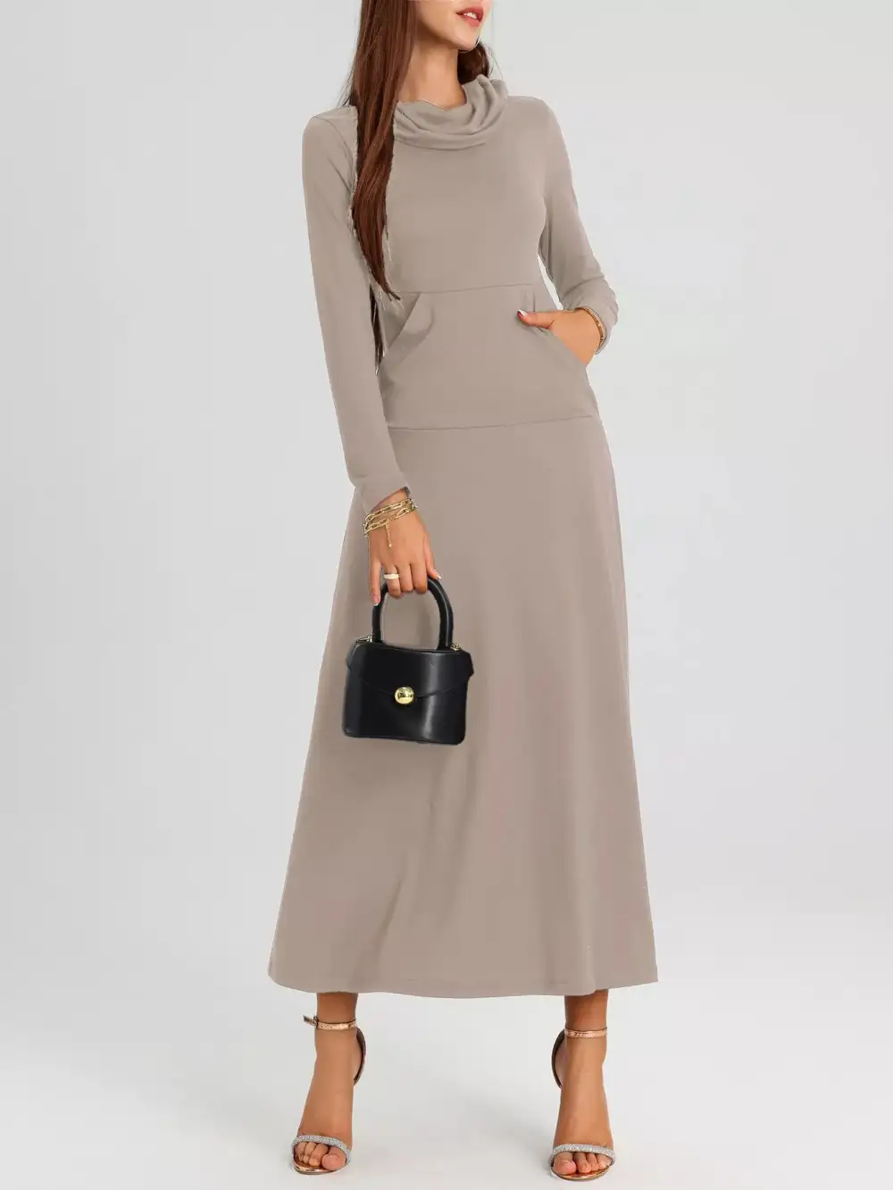 Finish Long Sleeve Midi Dress