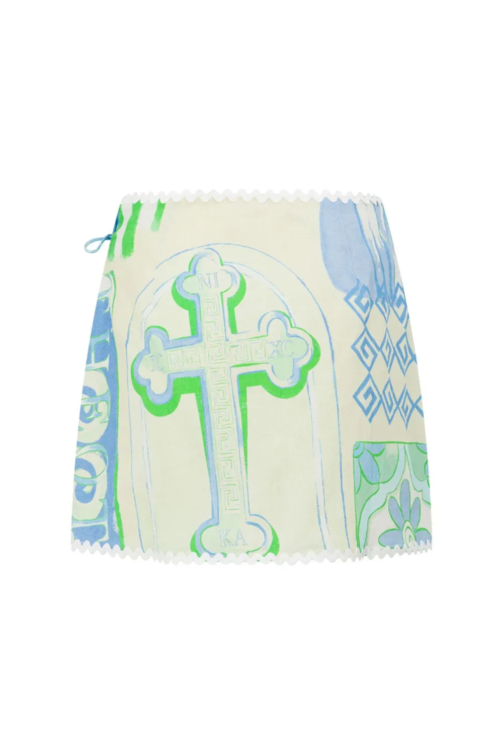 Patchwork Print Mini Skirt