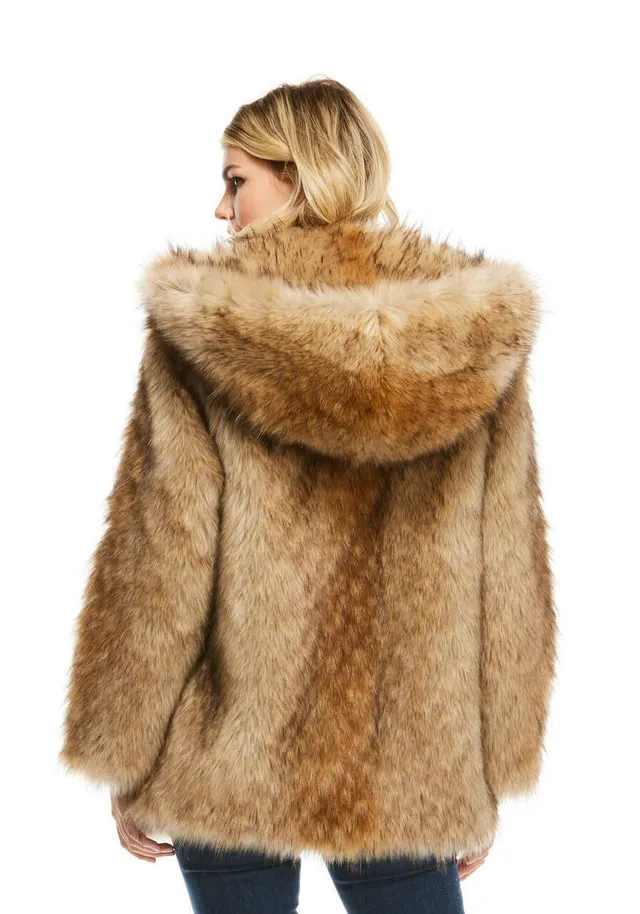 Faux Fur Hooded Coat