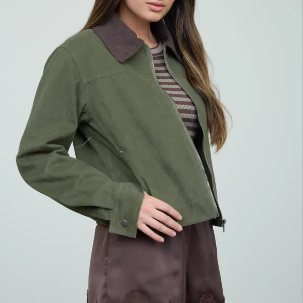 Contrast Corduroy Jacket