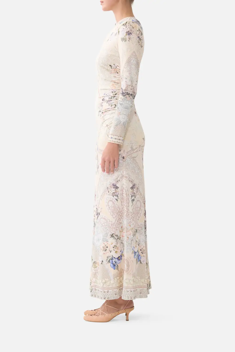 Gathered Jersey Long Dress