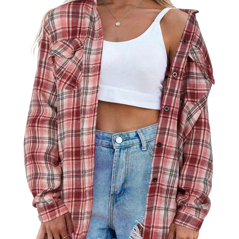 Women‘s Plaid Flannel Shirt