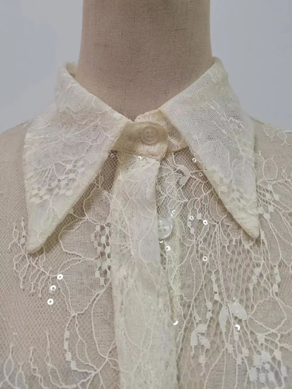 Lace Ruffle Long Sleeve Dress Casual