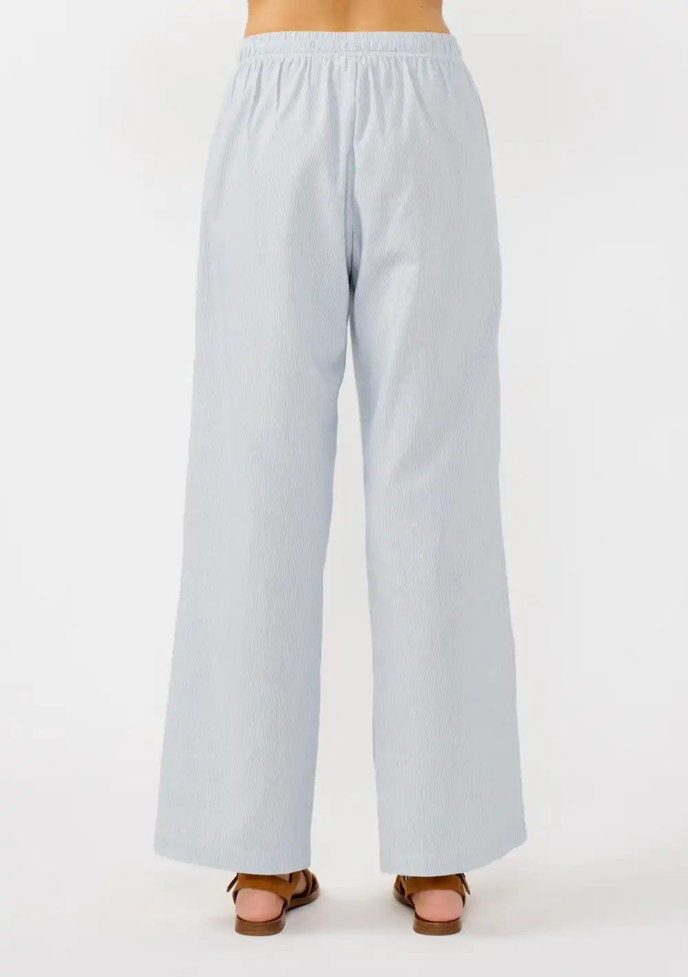Ribbed Drawstring Straight Pants
