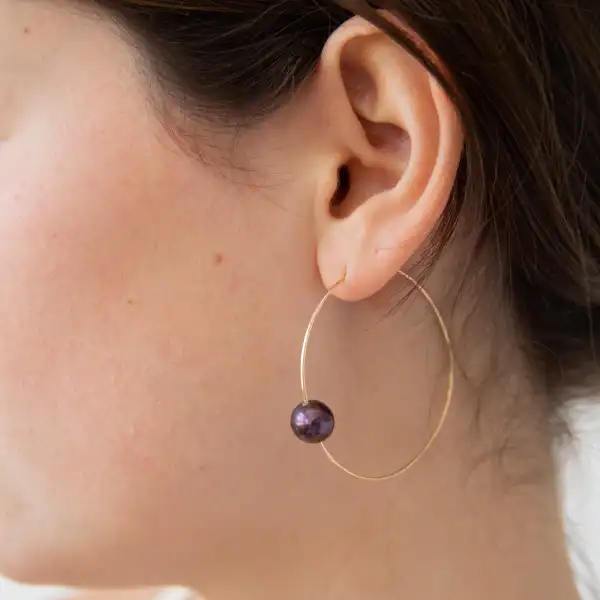 Baroque Pearl Hoop Earrings