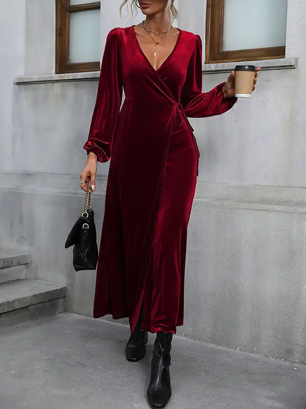 High Elasticity Neck Maxi Dress