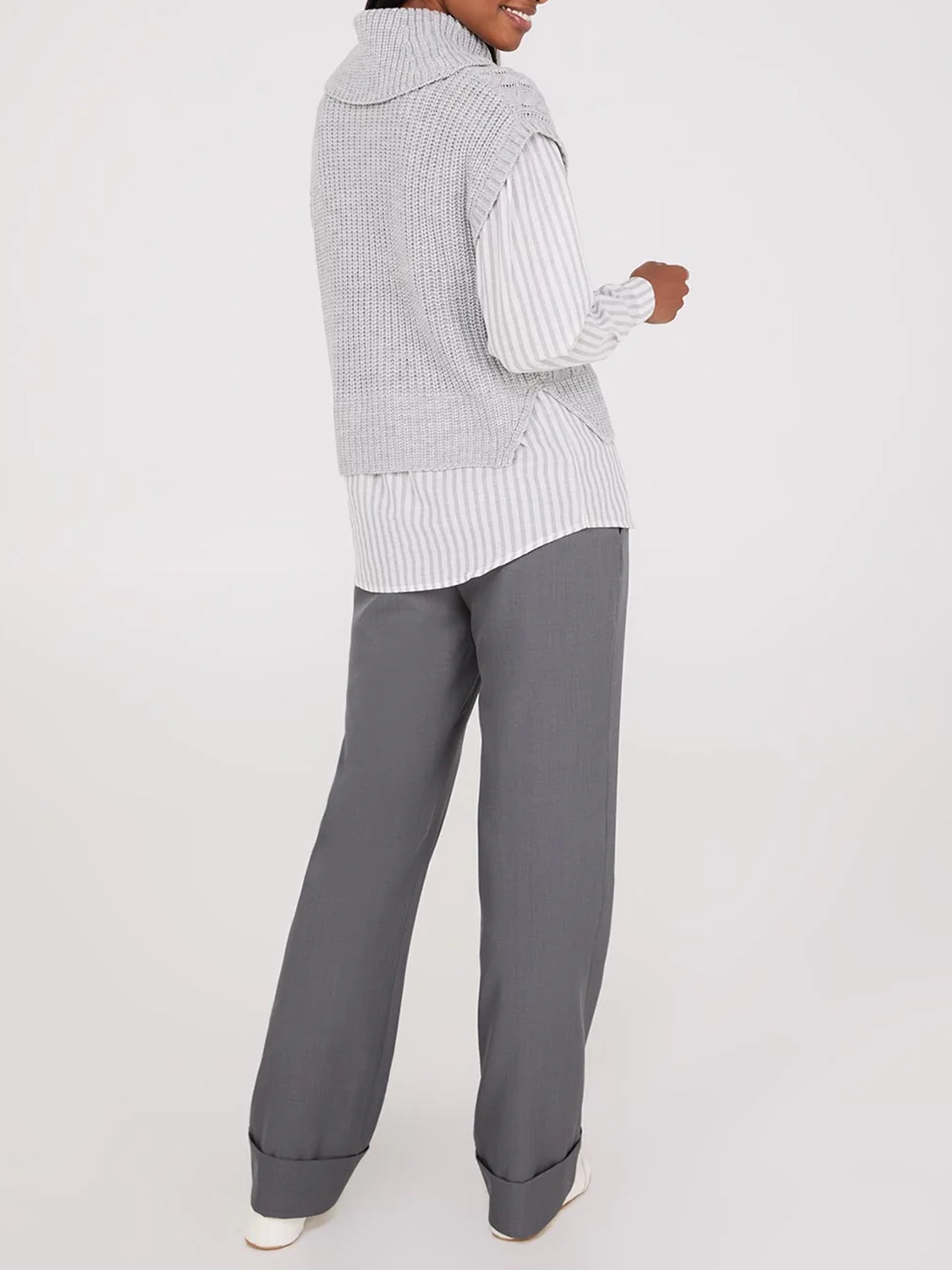 Cable Knit Turtleneck Sweater Vest