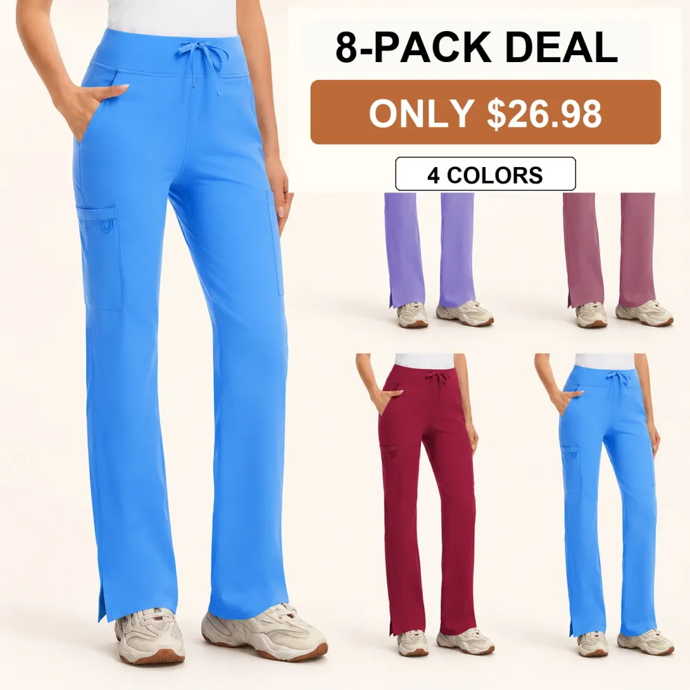 Women's High-Rise Stretch Scrub Cargo Pants