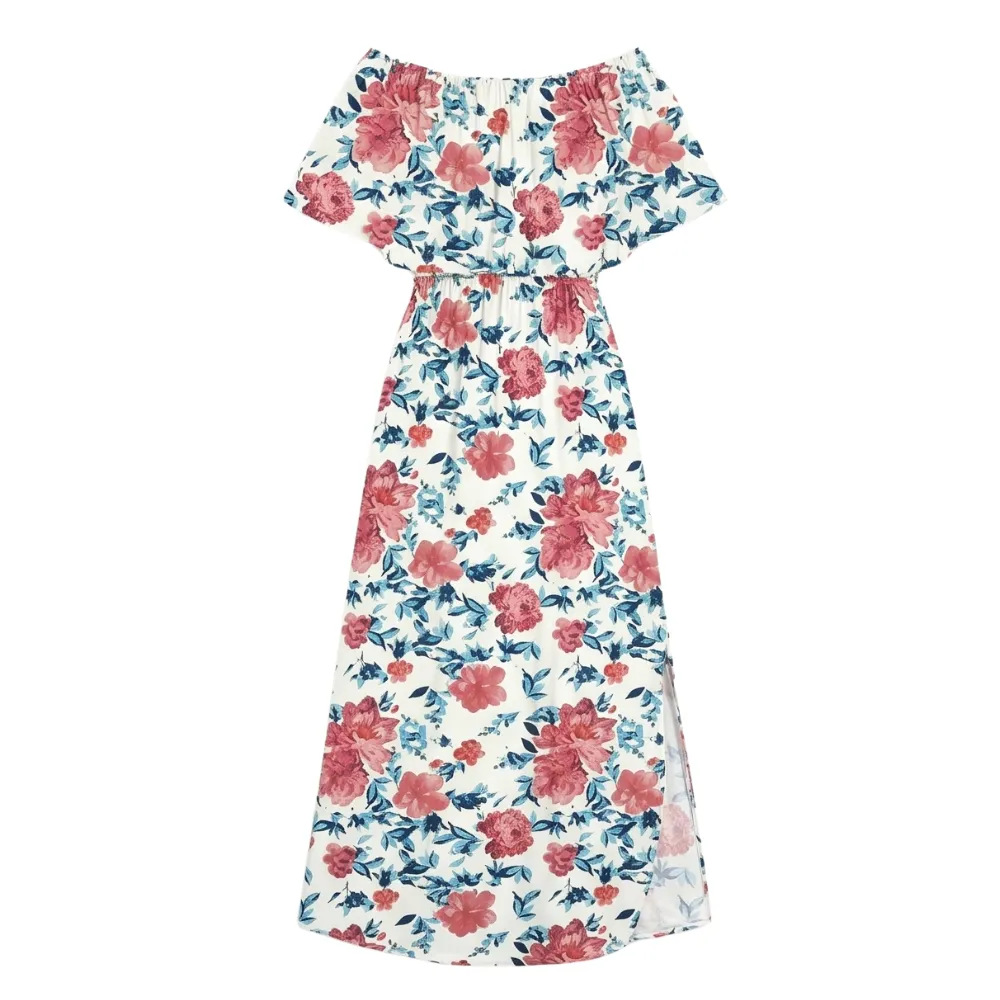 Pocket Floral Off Maxi Dress