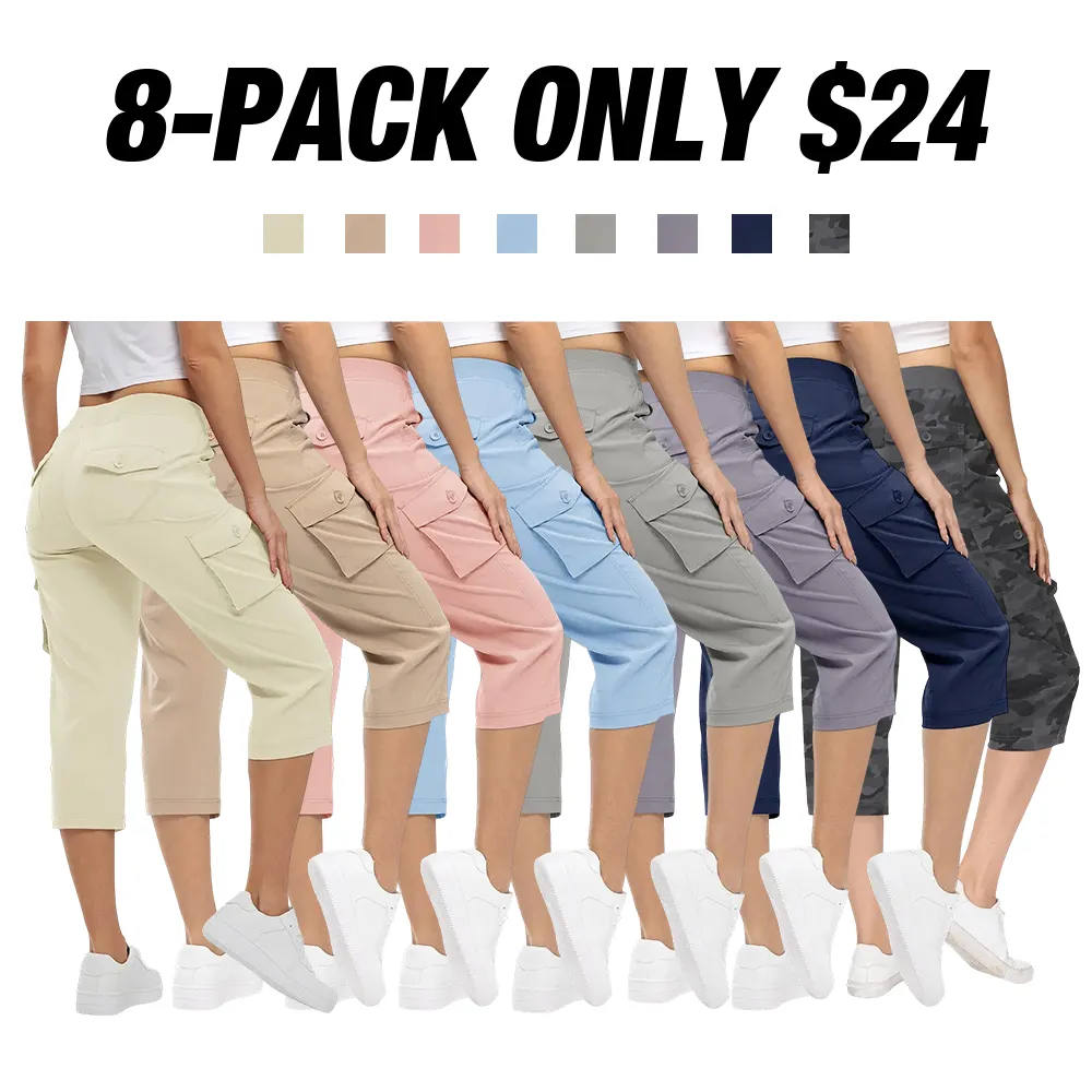 Women's Cargo Pants Plus Size Outdoor Lightweight Capris Casual Trip Loose Shorts