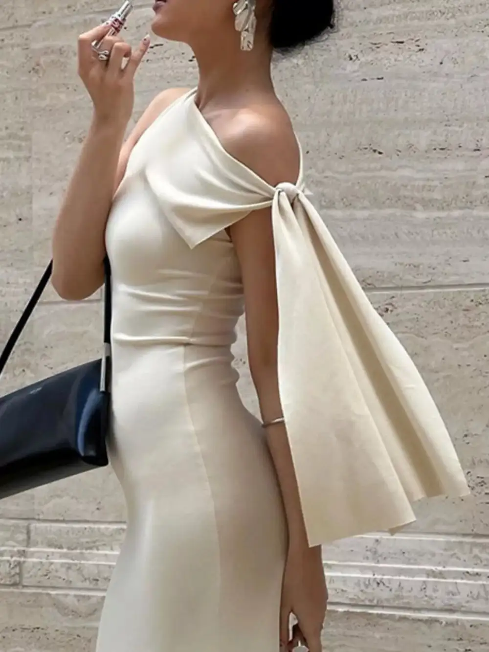 Elegant Sleeveless Tie Shoulder Maxi Dress
