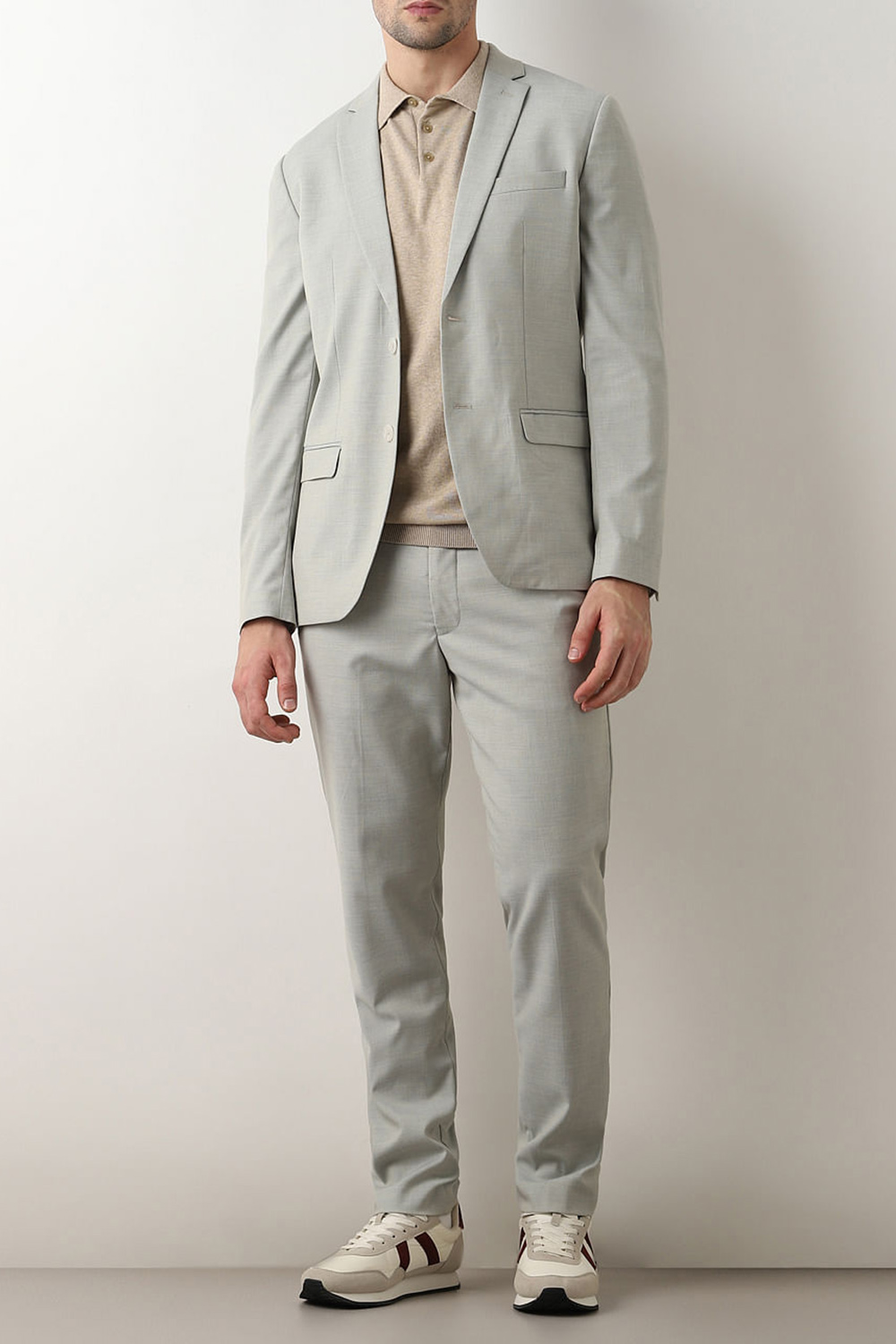 Blue Structured Suit-Set Blazer