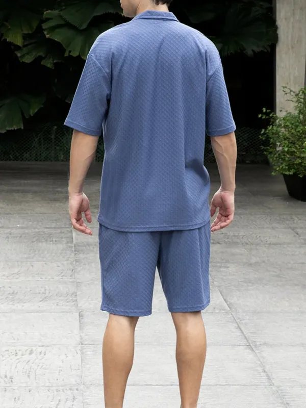 Blue Casual Style Relaxed Co-Ord Set