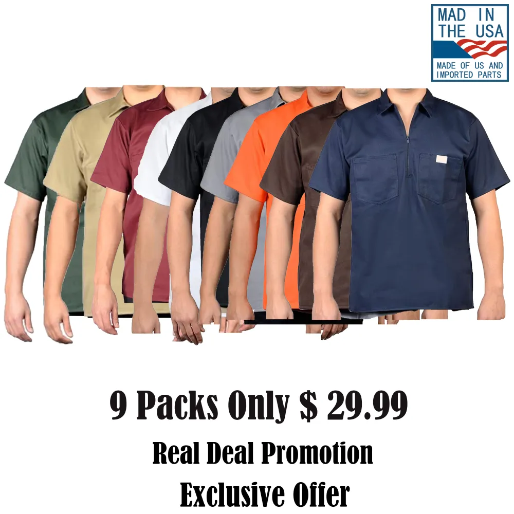 🧥 Short Sleeve 1/2 Zip Work Shirt – Built for Comfort. Made to Last.  🔥 Limited-Time Offer — 60% OFF This Week Only!
