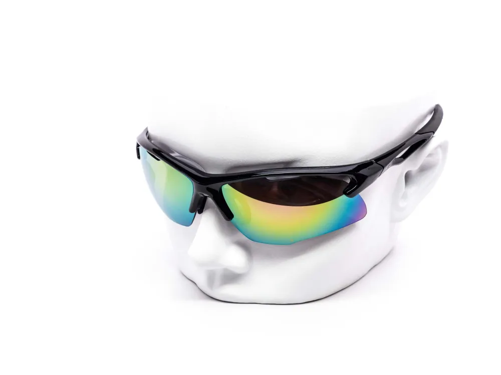12-Pack Sport Wraparound Burnt Mirror Sunglasses