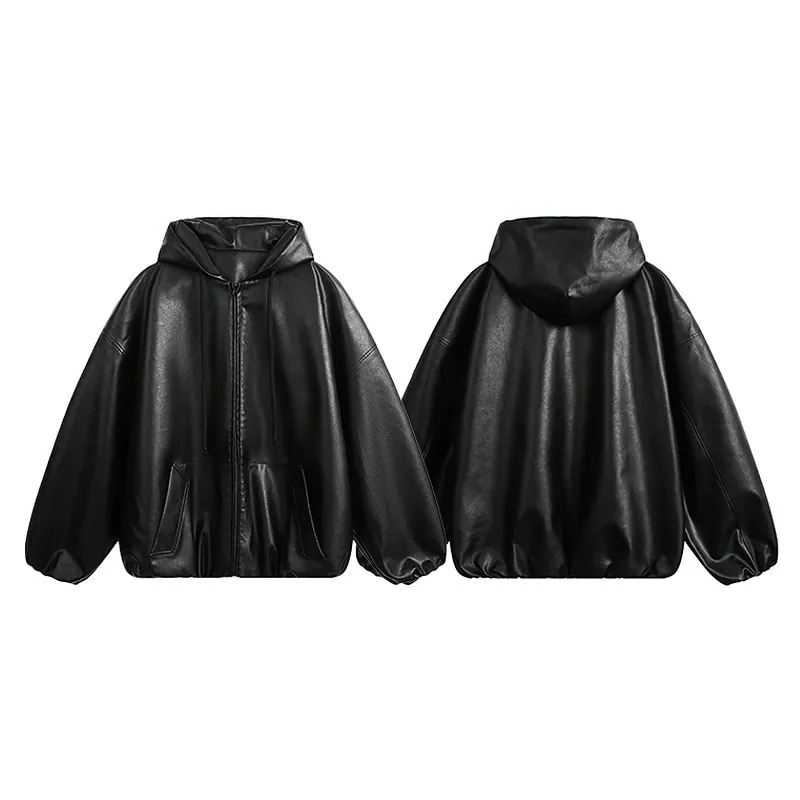 Edgy Solid Leather Jacket