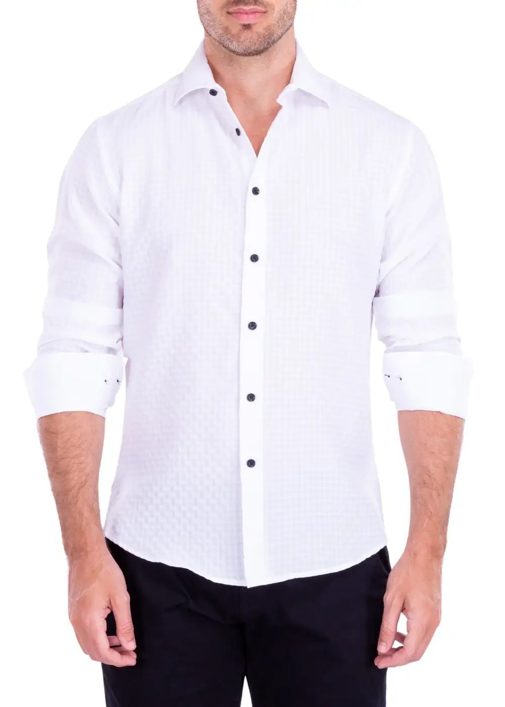Woven Long Sleeve Button Shirt