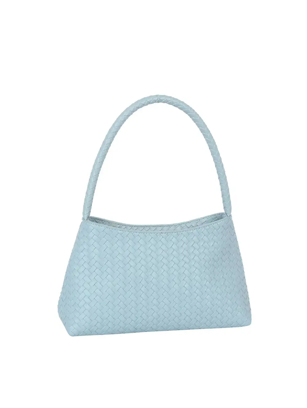 Woven Faux Leather Shoulder Bag