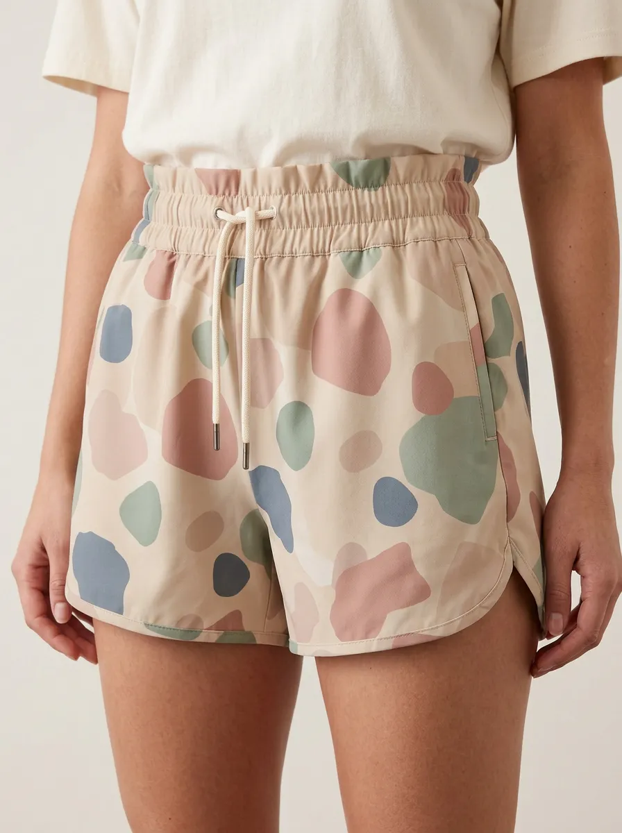 Women's Abstract Spot High-Rise Casual Shorts