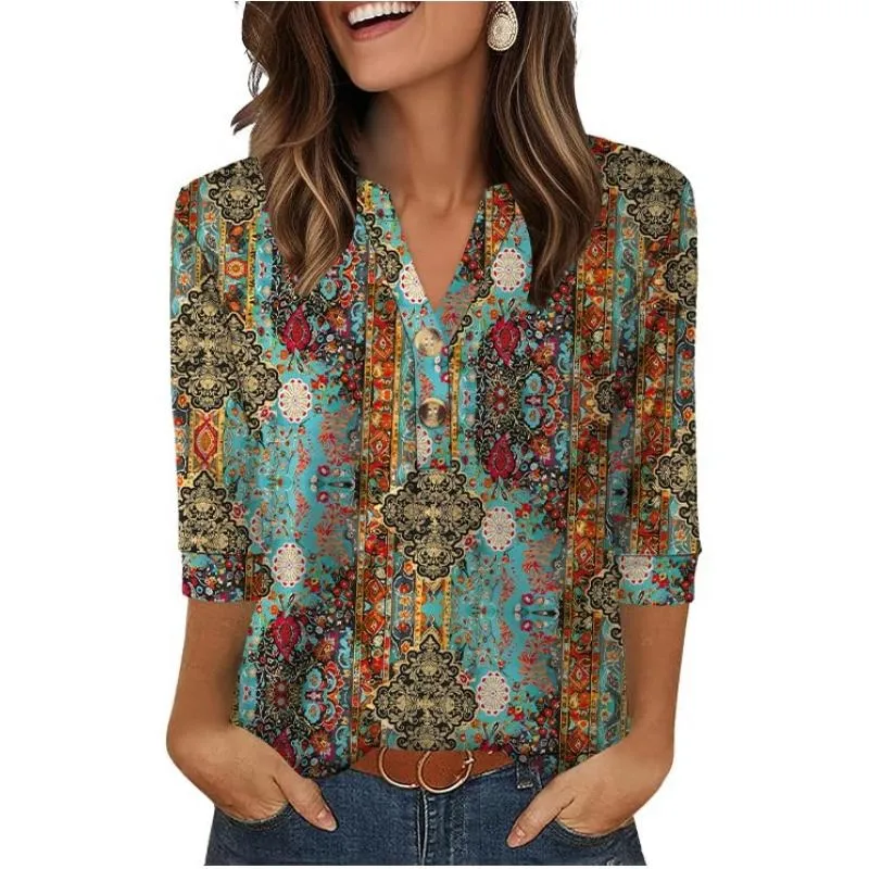 Womens Tops 3/4 Sleeve Heley Shirts