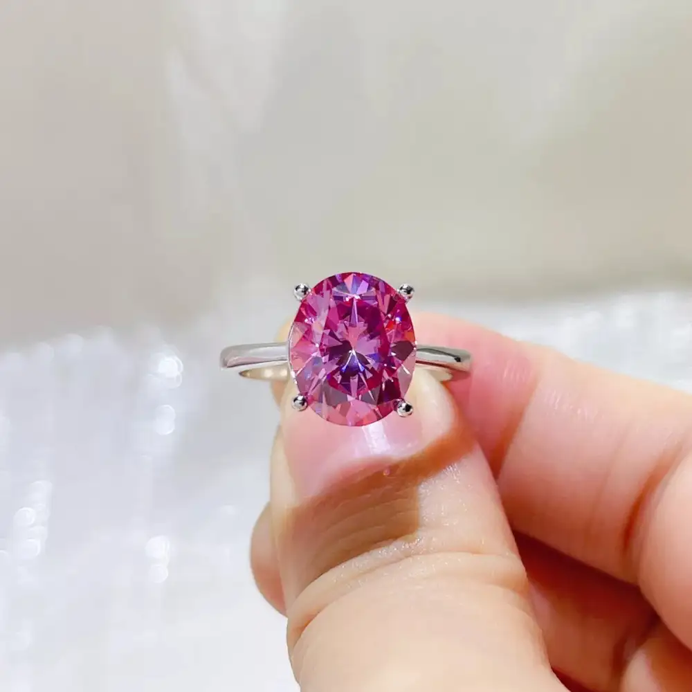 Sterling Silver Moissanite Modern Ring