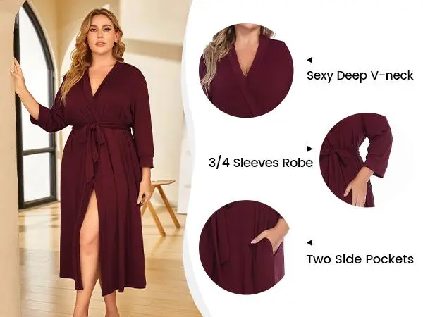 Women's Plus Size Kimono Robe
