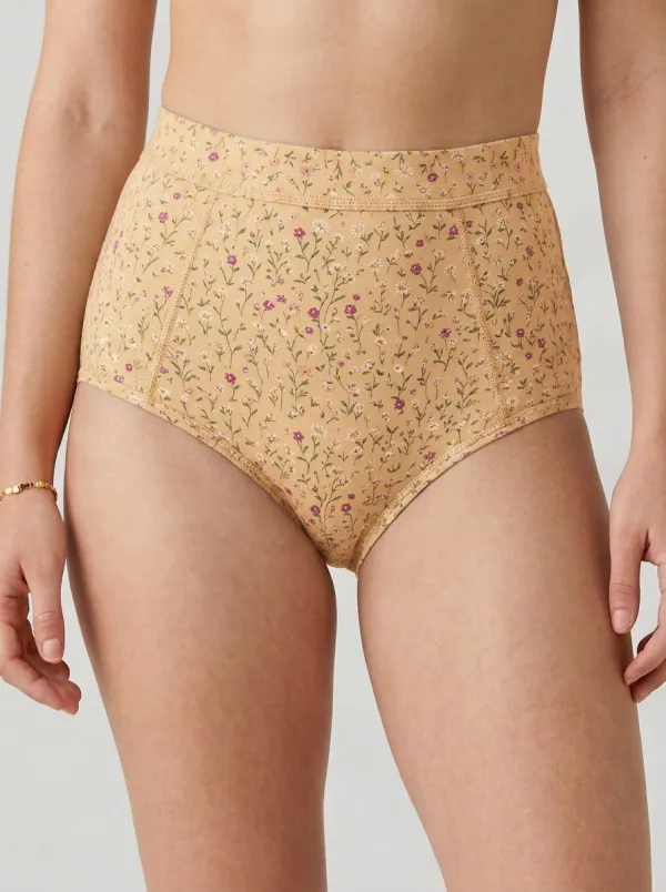 Women's Cottagecore Floral Pattern Printed High-Waisted Panties